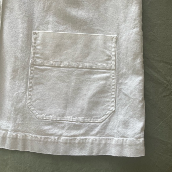 Eileen Fisher Organic Cotton White Denim Utility Shacket Jacket M EUC - Picture 10 of 16